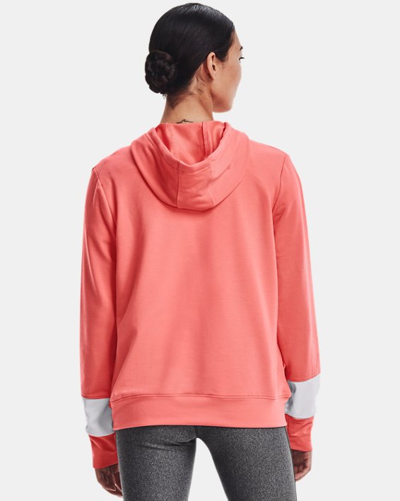 Sweat à capuche entièrement zippé UA Rival Terry Colorblock pour femme, Pink, pdpMainDesktop image number 1